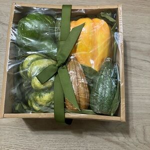 Target Pumpkin Gourd Box with Green Ribbon